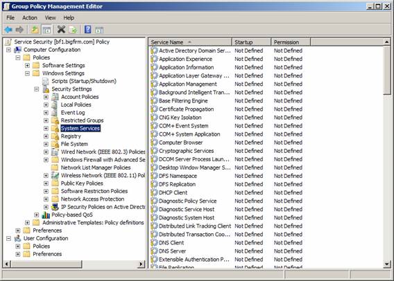 Как открыть службы в windows server 2008