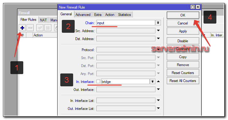 Настройка firewall на mikrotik